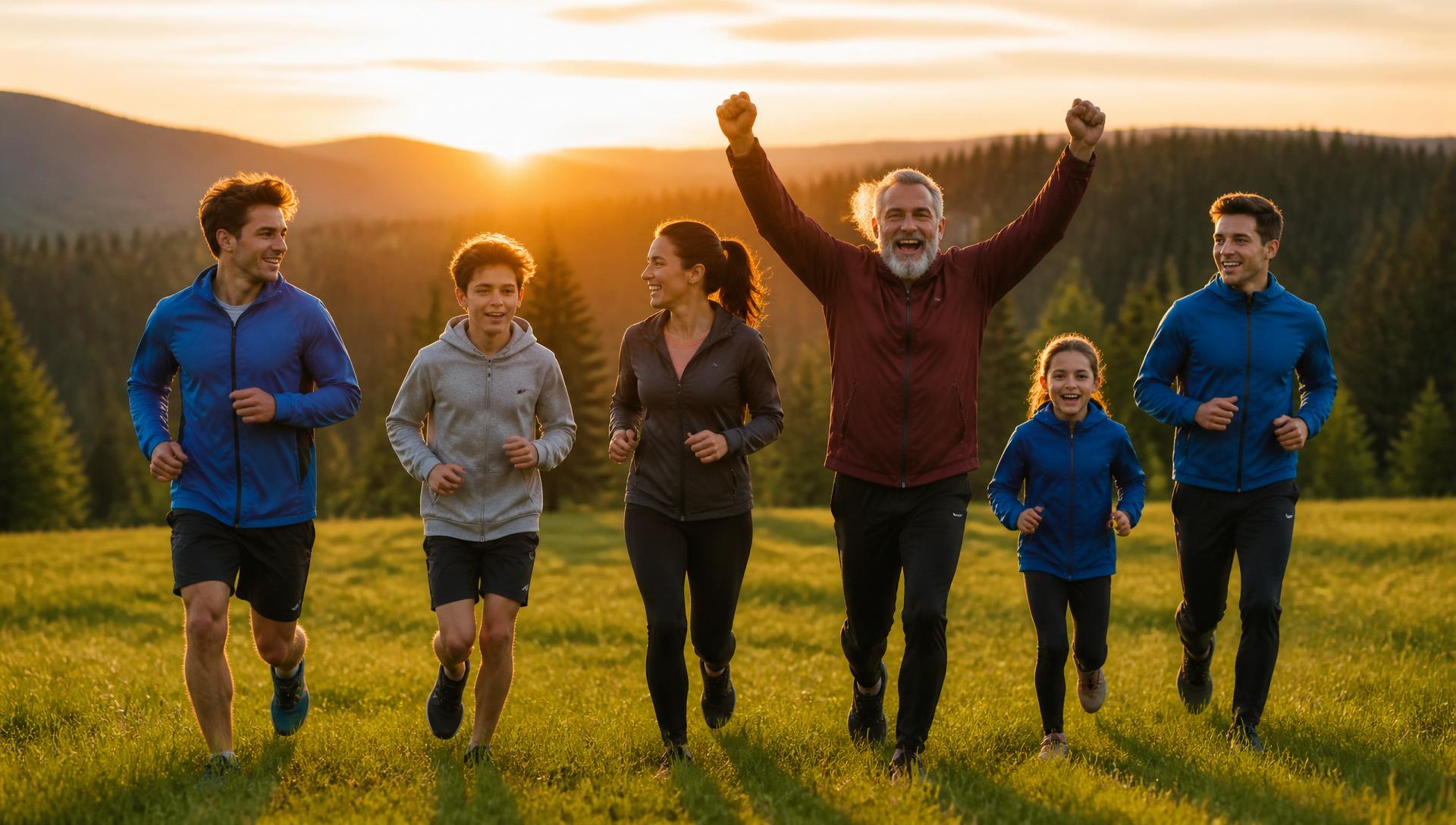 Active families and adults enjoying the outdoors on the coast
